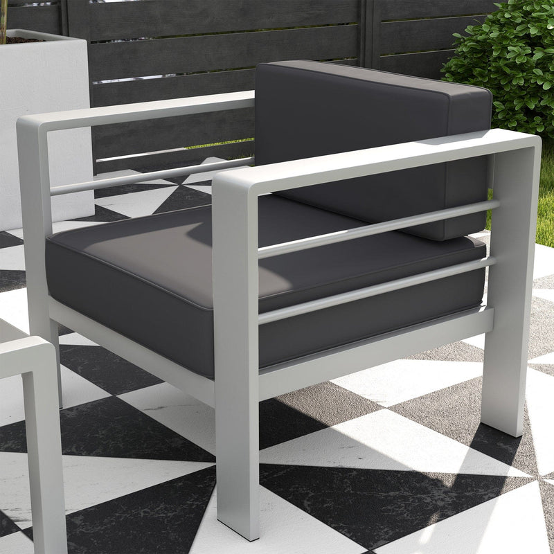 Image of a Grey Outsunny Garden Sofa Set With Table on a patio