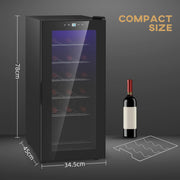Freestanding Wine Cooler 18 Bottle Capacity With Digital Touch Control And LED Light Black