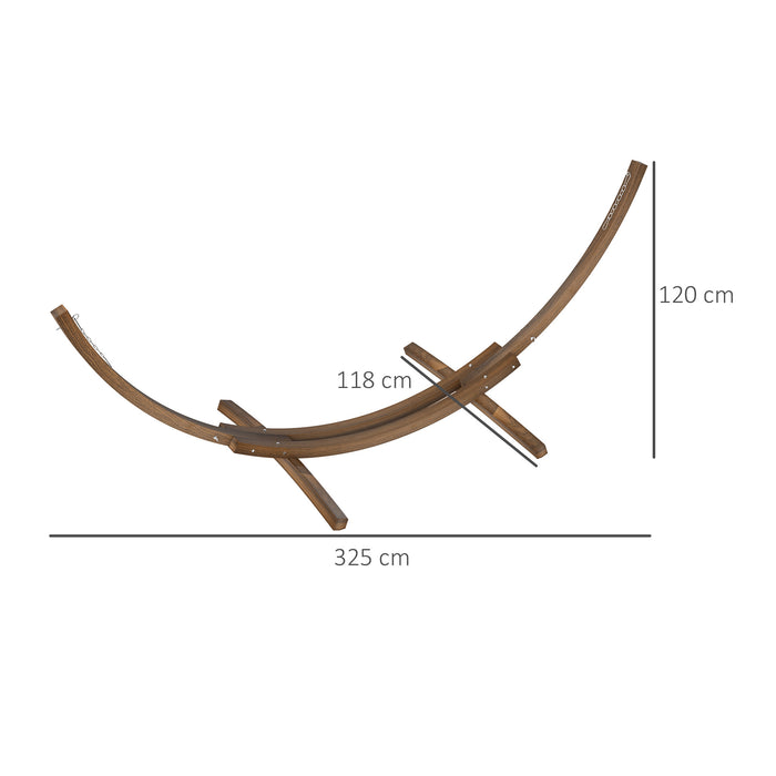 Brown 3.25m Wooden Hammock Stand Universal Fit for Garden and Camping by Outsunny