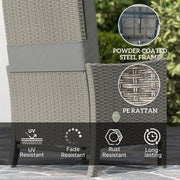 5 Piece Rattan Patio Furniture Set With Cushions Dark Grey by Outsunny