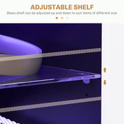 Modern TV Cabinet With Adjustable Shelves And LED Lighting For Living Room, White