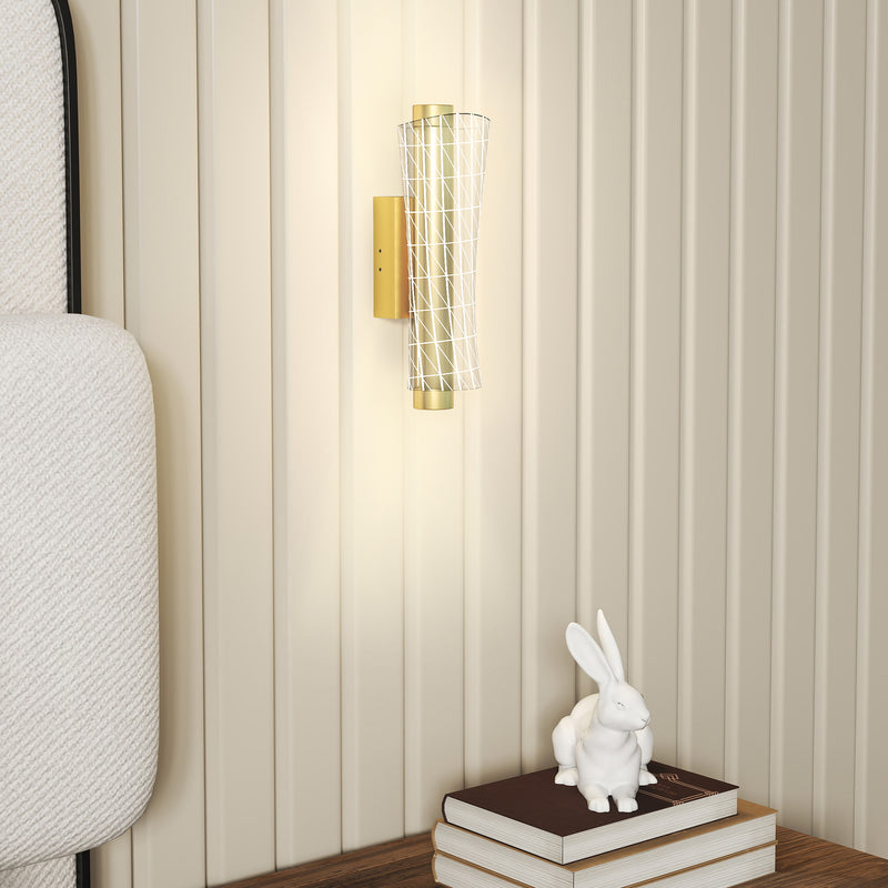 Gold LED Wall Lights 2 Pack With Adjustable Colour Temperature For Bedroom Or Hallway