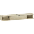 120 cm Wall Mounted TV Unit for TVs up to 50 Inch with Storage Shelves Natural