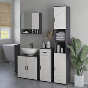 Slim Bathroom Storage Cabinet with Drawer and Adjustable Shelf for Small Spaces Grey AOSOM