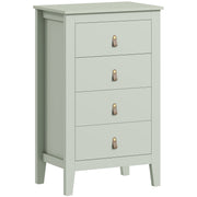 Modern 4 Drawer Chest of Drawers with PU Leather Handles for Bedroom or Hallway, Green