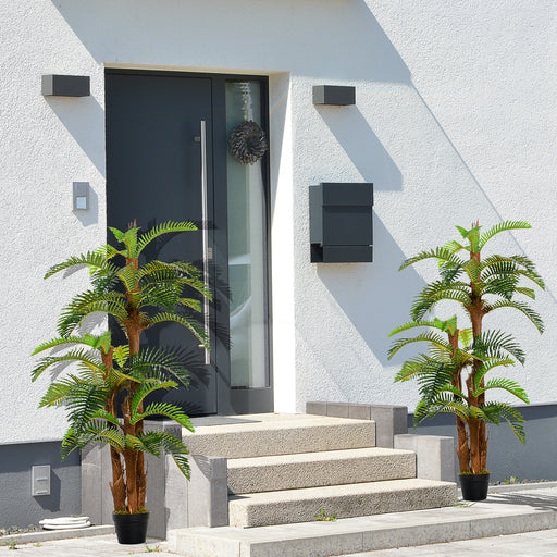 Set of 2 Tall Artificial Palm Trees in Pots for Indoor and Outdoor Tropical Decor 150cm