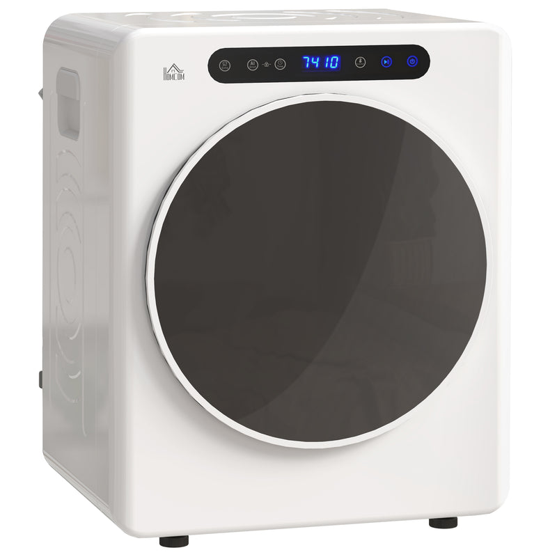 4kg Vented Tumble Dryer 1000W Compact Freestanding with Timer and 6 Heat Settings White by HOMCOM AOSOM