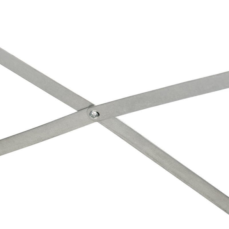 Light Grey Galvanised Steel Raised Garden Bed with Reinforced Rods for Outdoor Planting