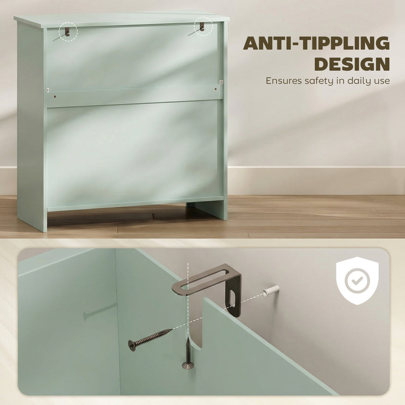 Modern Green Wooden Sideboard Storage Cabinet With Adjustable Shelf and Drawer for Kitchen