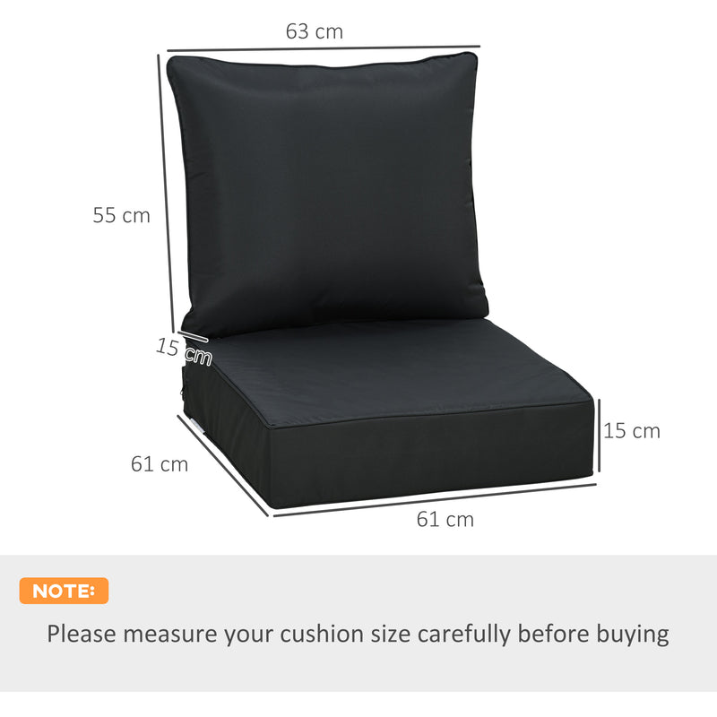 4 Piece Outdoor Chair Cushion Set for Garden or Patio with Soft Seat and Back Support