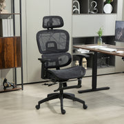 Black Ergonomic Mesh Swivel Office Chair for Home and Office by HOMCOM