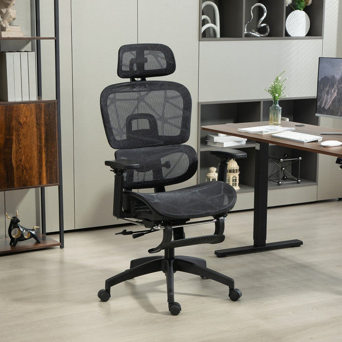 Black Ergonomic Mesh Swivel Office Chair for Home and Office by HOMCOM