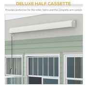 Grey 2.5 x 3m Electric Cassette Awning With Remote Control For Shaded Outdoor Spaces