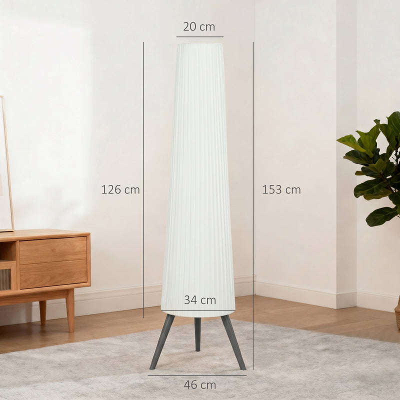 Floor Lamp with 3-Level Dimming for Relaxing or Reading in Living Room or Bedroom White Homcom