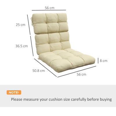 Beige Garden Chair Cushion Set with Backrest and Ties Ideal for Outdoor Use Outsunny