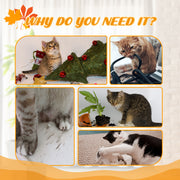 Tall Adjustable Cat Tree with Perches and Faux Leaves for Climbing and Play Yellow