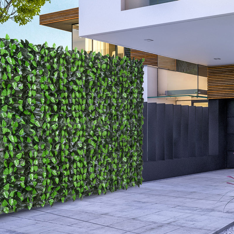Artificial Leaf Privacy Fence Panel 3M x 1M for Garden or Balcony Decoration Green