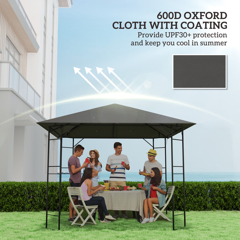 Grey 3m x 3m Gazebo Canopy Replacement Cover Water Resistant with UPF30+ by Outsunny