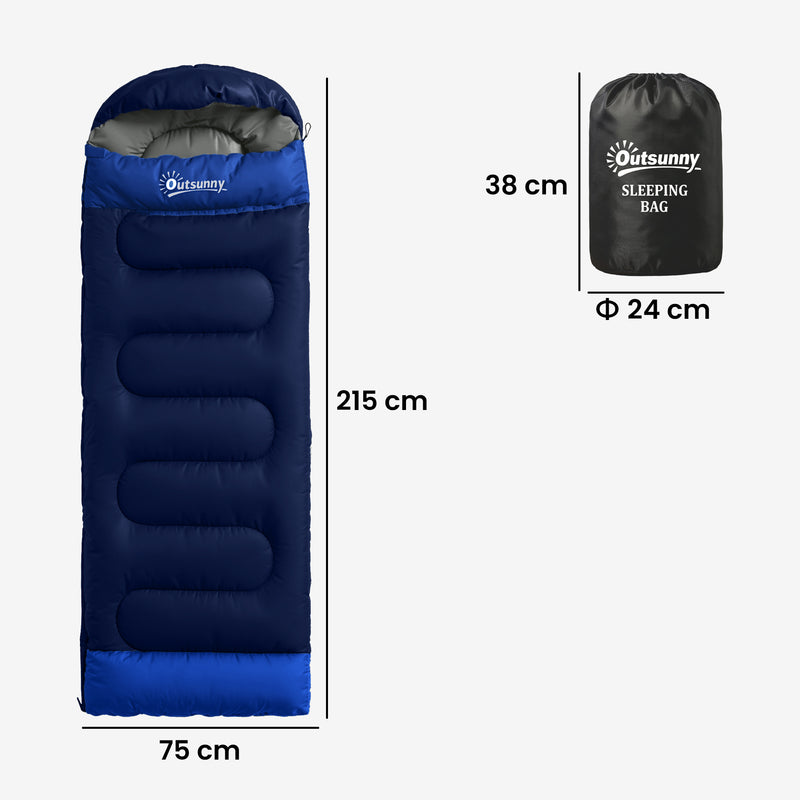 Sleeping Bag for Camping with Spacious Design and Blanket Zip Navy Blue