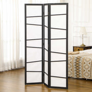 3 Panel Wooden Folding Room Divider Freestanding Privacy Screen for Bedroom, White