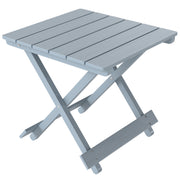 Foldable Wooden Garden Side Table for Outdoor or Indoor Use Slatted Top Light Grey Outsunny