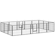 16 Panel Heavy Duty Puppy Playpen for Small and Medium Dogs Indoor Outdoor Use Grey AOSOM