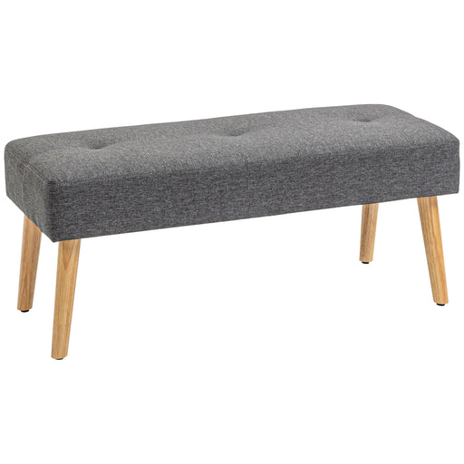 Tufted Upholstered Ottoman Bench With Storage For Bedroom Or Hallway, Grey