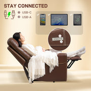 Brown Power Lift Recliner Chair for Elderly With USB Ports and Remote Control by HOMCOM