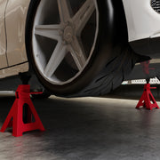 Car Jack Stands Set of 2 for Safe Vehicle Repairs Adjustable Height Red Black AOSOM