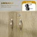 Two Tier Lockable Office Storage Cabinet Oak Finish by Vinsetto