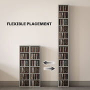 Set of Two CD Storage Units Holds 102 CDs, Space Saving Design, Cement Grey by HOMCOM