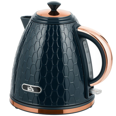 3000W Electric Kettle With Rapid Boil And Honeycomb Design For Kitchen Use Dark Blue AOSOM
