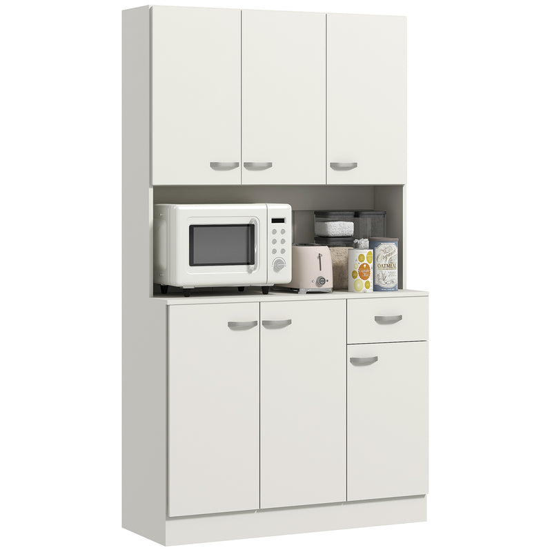 White Freestanding Kitchen Pantry Storage Cabinet With Shelves by HOMCOM