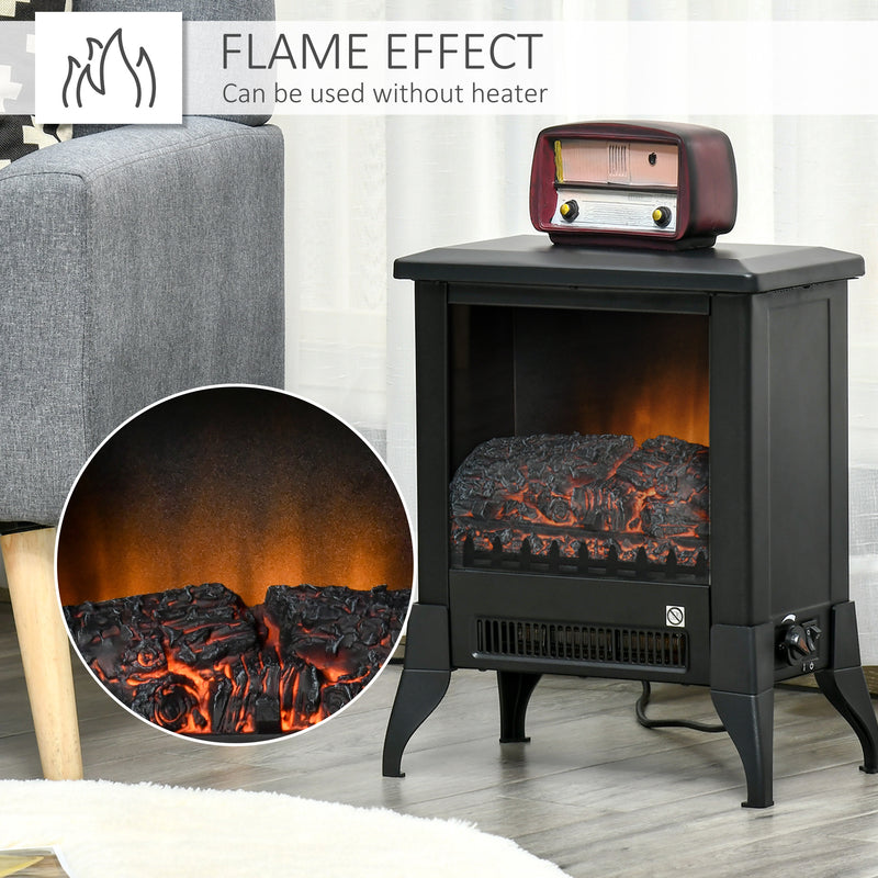 Freestanding Electric Fireplace Heater for Quick Warmth and Cosy Flame Effect Black