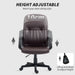 Dark Brown Swivel Executive Office Chair PU Leather With Padded Seat by HOMCOM