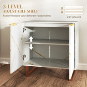 White and Gold Storage Sideboard with Elegant Design by HOMCOM