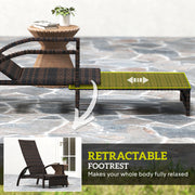 Mixed Brown Rattan Sun Lounger with Adjustable Backrest for Garden Relaxation by Outsunny