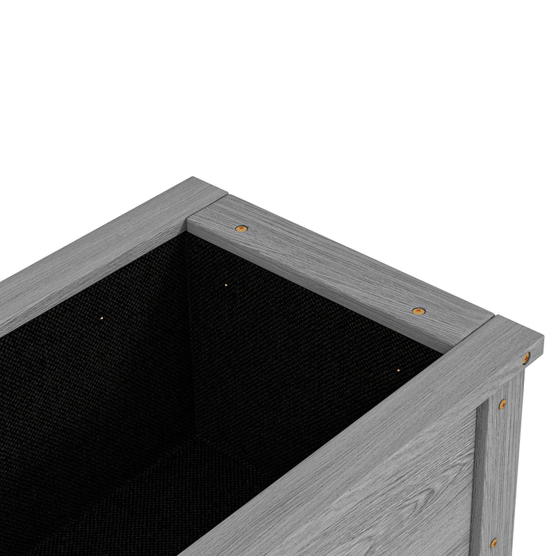 Outsunny Wooden Raised Garden Bed, Elevated Planter Box with Storage Shelf and Drainage Holes, Raised Planter with Legs, Grey AOSOM