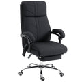 Massage Office Chair with Lumbar Heat and Reclining Backrest for Home Office Support Black AOSOM