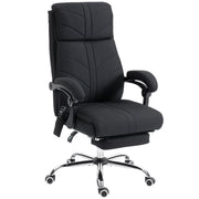Massage Office Chair with Lumbar Heat and Reclining Backrest for Home Office Support Black AOSOM