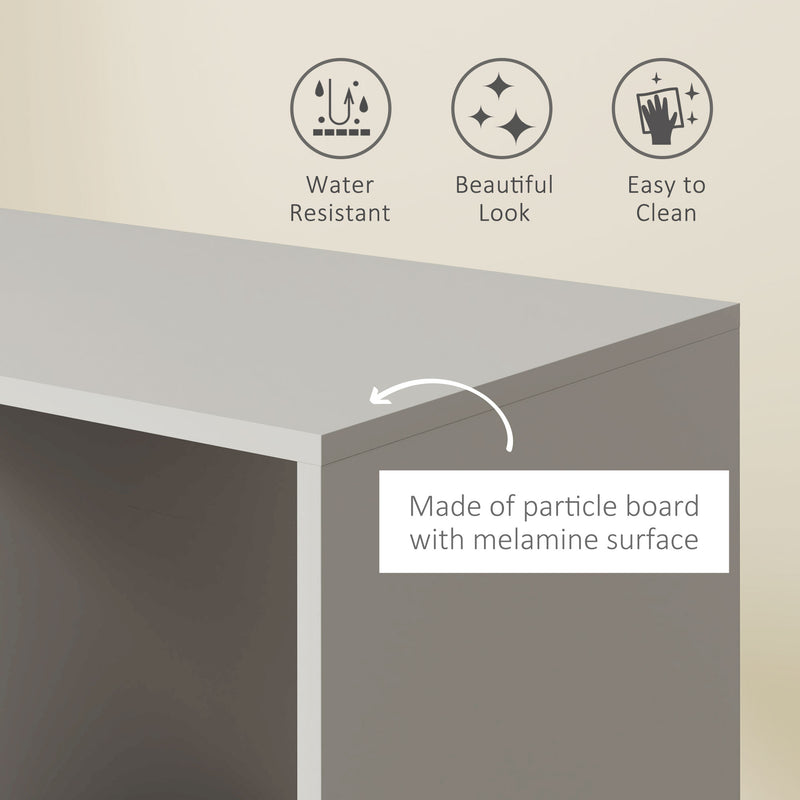 Grey Mobile Open Wardrobe with Clothes Rail and Storage Shelves by HOMCOM