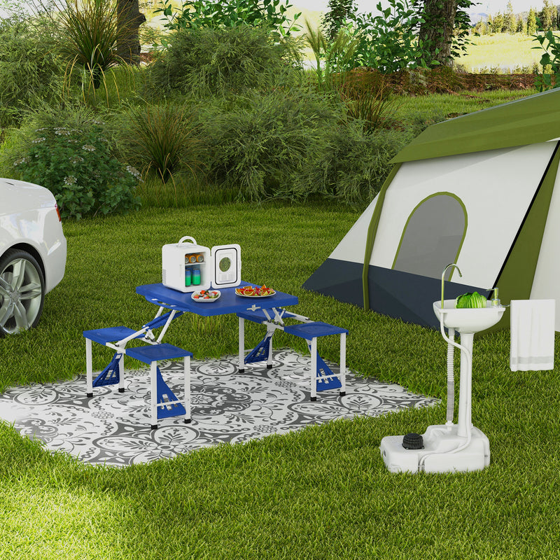 Portable Outdoor Handwashing Sink with 17L Tank and Wheels for Campsites and Gardens Light Grey