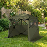 Pop Up Gazebo with Mesh Windows for Sun and Rain Shelter Easy Setup Outsunny