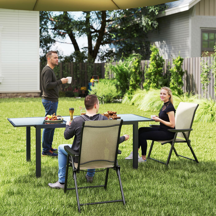 Set of Two Folding Outdoor Chairs Brown and Black Weather-Resistant by Outsunny