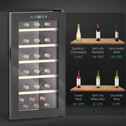 Black 41 Bottle Wine Fridge 91L with Glass Door LED Light and Touch Control by HOMCOM
