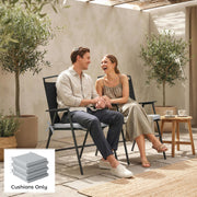 Outdoor Seat Cushions Set of 6 for Garden Chairs with Removable Covers Light Grey AOSOM
