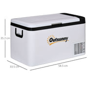 25L Portable Car Fridge Freezer With LED Light and Dual Power For Travel Campervan Grey AOSOM