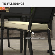 Beige 4 Piece Patio Chair Cushion Set with Ties Ideal for Garden or Indoor Seating