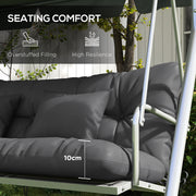 Charcoal Grey Garden Chair Cushion Set with Pillows and Ties (Cushions Only)