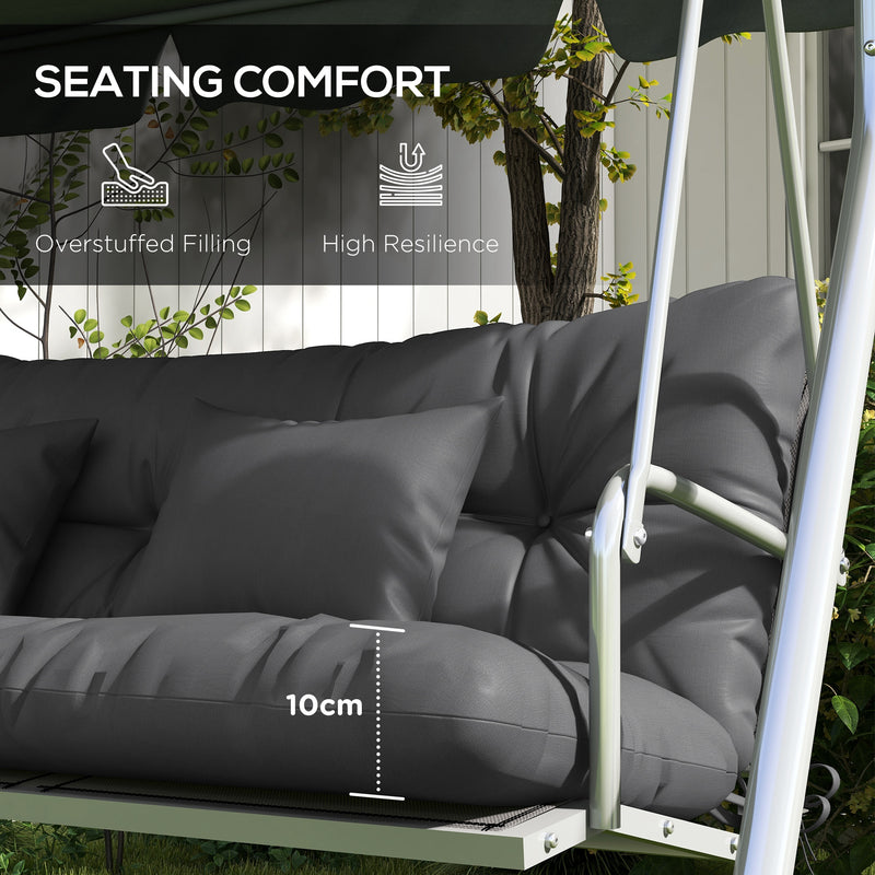 Charcoal Grey Garden Chair Cushion Set with Pillows and Ties (Cushions Only)